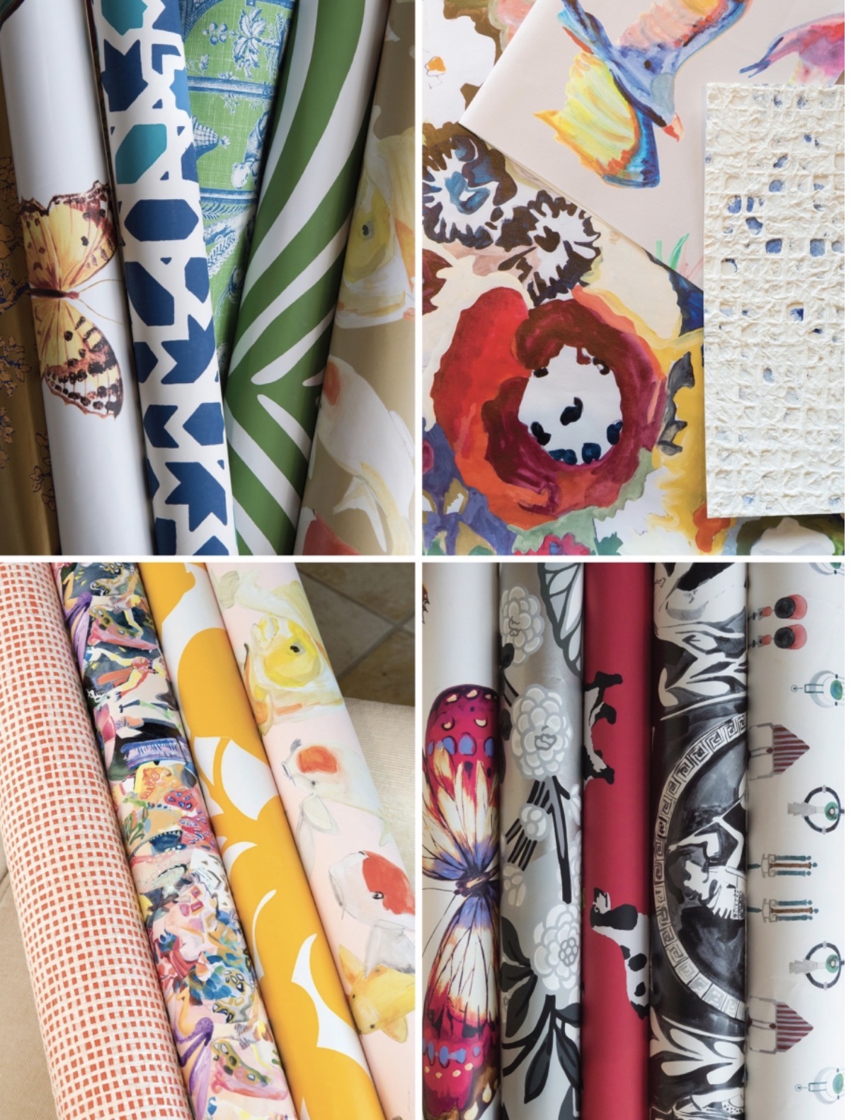 Rolls of patterned wallpaper from the KASA library